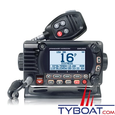 Standard Horizon - VHF fixe GX 1850 - classe D - IPX8 - noire - NMEA2000 avec GPS integré.