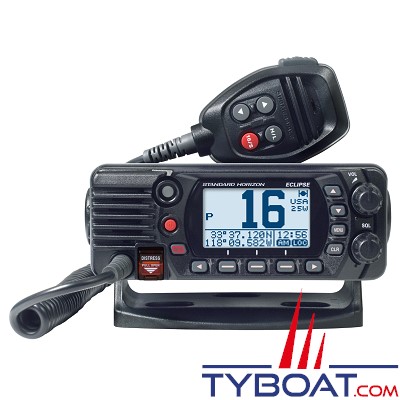 Standard Horizon - VHF fixe compacte STH-GX1400 25W classe D étanche IPX8 noire avec antenne GPS interne