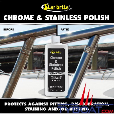 Star Brite - Nettoyant lustrant Chrome & Stainless Polish - pour chrome et acier inoxydable - 237 ml