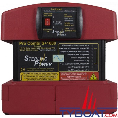 Sterling power - Combi pur sinus - 12 volts - Convertisseur 1600 Watts - chargeur 70 Ampères