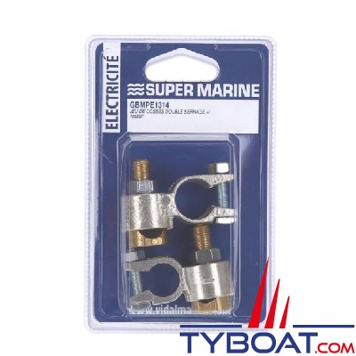 Super Marine - Paire de cosses batterie - double serrage - câble 70mm²