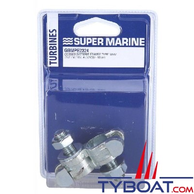 Super Marine - Paire de cosses positif et négatif avec tige et écrou ø10mm