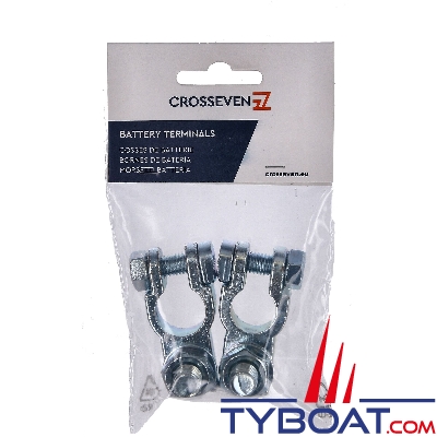 Crosseven - Paire de cosses positif et négatif avec tige et écrou - Ø10mm