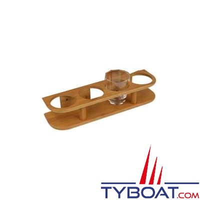 Bamboo Marine - Support 4 verres - Ø maxi 77 mm