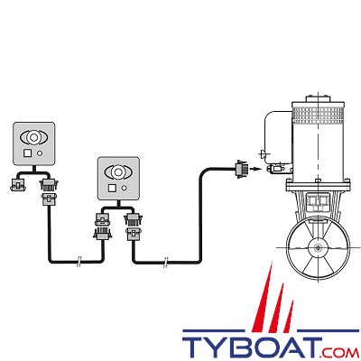 Vetus BPJE2 - Tableau de contrôle pour propulseurs d'étrave électriques avec temporisation