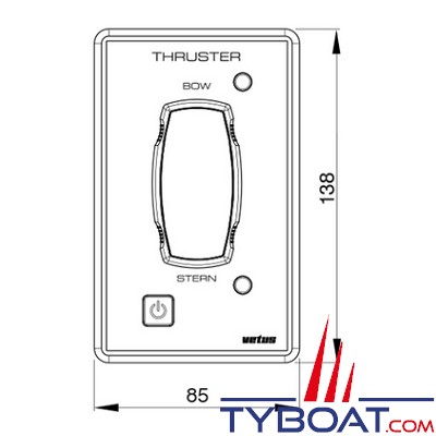 Tableau de contrôle Vetus 'Easy Docking' pour propulseurs d'étrave et de poupe électriques