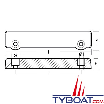 Tecnoseal - Anode alu compatible Volvo AQ200/250/270/275/280/285