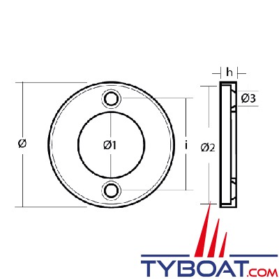 Tecnoseal - Anode alu compatible Volvo AQ80/100/100B/100S
