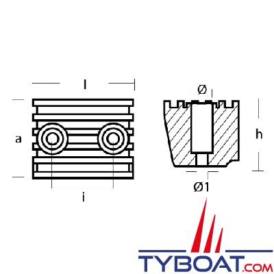 Tecnoseal - Anode alu compatible Volvo DPX/DP-SM/SX-M