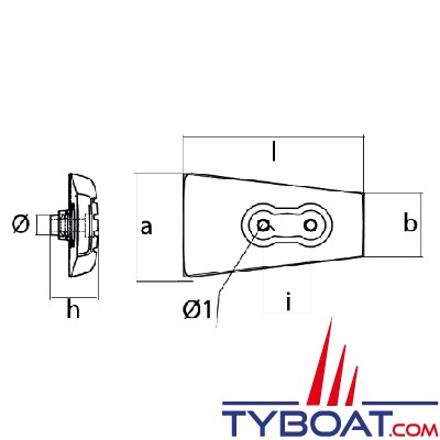 Tecnoseal - Anode alu compatible Volvo Embase DPH