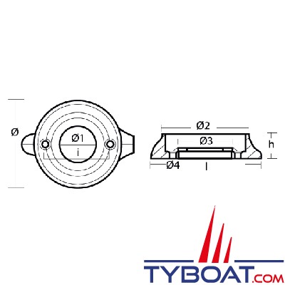 Tecnoseal - Anode alu compatible Volvo SD 120S