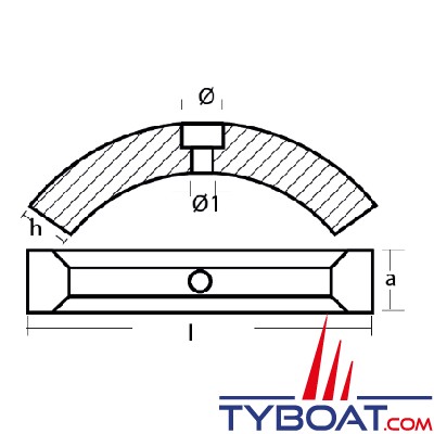 Tecnoseal - Anode alu compatible Volvo SD 3/4 pales