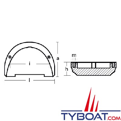 Tecnoseal - Anode alu compatible Volvo SX/DPS