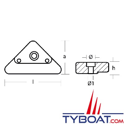 Tecnoseal - Anode alu compatible Volvo SX/DPX/XPD-B