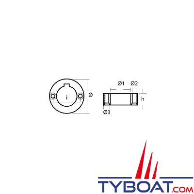 Tecnoseal - Anode Dufour Ø27mm x 47mm - zinc