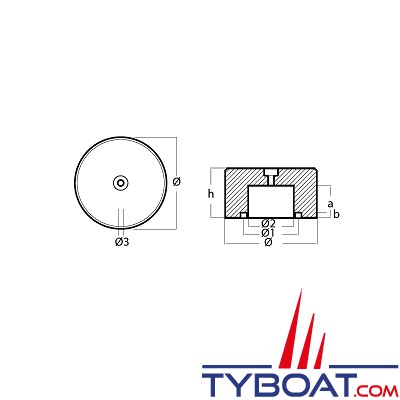 Tecnoseal - Anode Ferretti 185mm - zinc