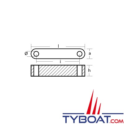 Tecnoseal - Anode Hamilton Idrojet 292 - longueur 98 mm -  zinc