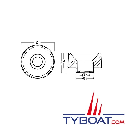 Tecnoseal - Anode Hamilton Jet HJ391 - 70x40mm -  zinc