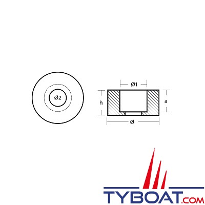 Tecnoseal - Anode Hamilton Jet HM571 - 75x32mm -  zinc