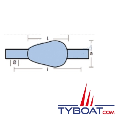 Tecnoseal - Anode magnésium 165 mm - 0,76 K