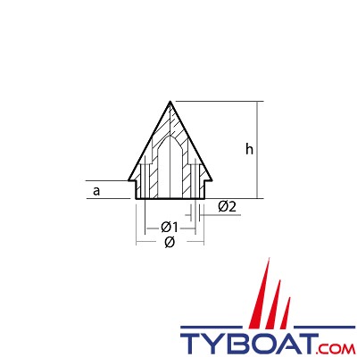 Tecnoseal - Anode Max-prop - 2 trous - zinc