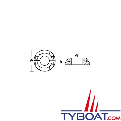 Tecnoseal - Anode Max-prop collarin Ø 42mm- zinc