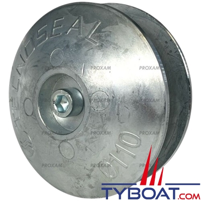 Tecnoseal - Anode rosace double Ø 110 mm - h. 45mm - la paire avec visserie - 2kg - Zinc
