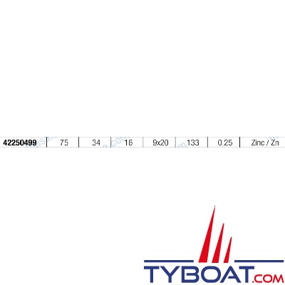 Anode à boulonner - zinc - 0.25kg