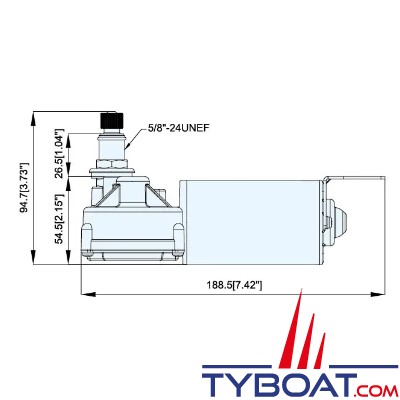 TMC - Moteur essuie-glace Heavy Duty 2 vitesses - 12 Volts - Arbre Ø 16 mm longueur 26,5 mm - Angle réglable 83°/100°/110°/120°