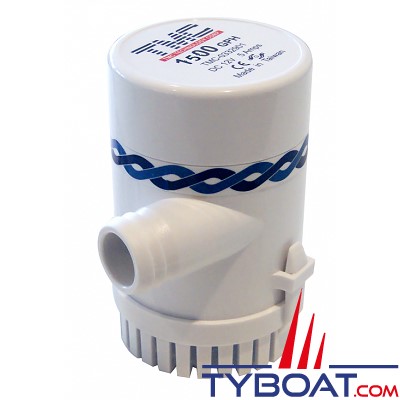 TMC - Pompe de cale immergée - Série R18 - 1500 GPH - 5 676 Litres/heure - 24 Volts - Sortie 29 mm