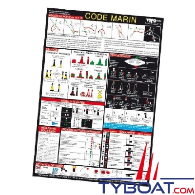 Topomarine - Code marin - 21 x 29,7 cm - PVC adhésif
