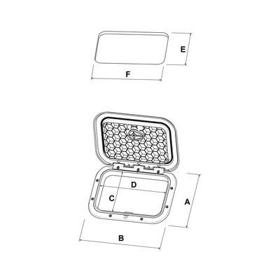 Trappe d'accès Plastimo 357 x 606 mm - Noire