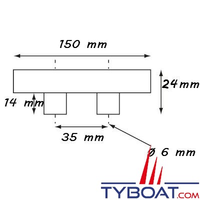 Trem - Taquet coinceur nylon longueur 150 mm