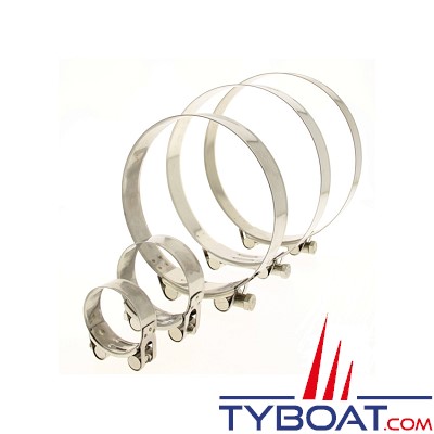 TYBOAT - Collier de serrage à tourillon INOX304 - CTM56/59 (X2)