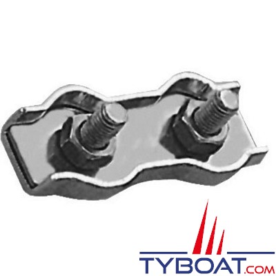 TYBOAT - Serre-câbles plat double - Inox - pour diamètre 10 mm 