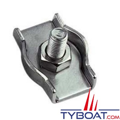 TYBOAT - Serre-câbles plat simple - Inox - pour diamètre 10 mm 