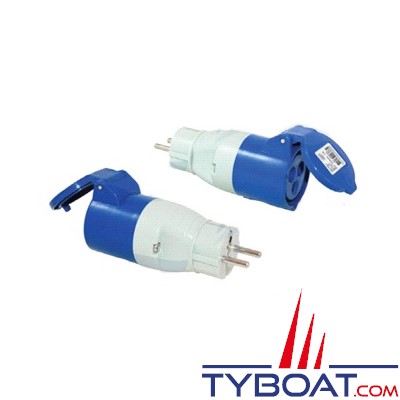 Adaptateur mâle 16A 220-250 Volts - CEE Schuko