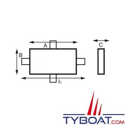 Anode à souder - zinc - TYPE ZH. 1Z - 200X100X40mm - 5,50kg