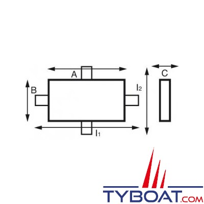 Anode à souder - zinc - TYPE ZH. 2C - 250X100X40mm - 5,90kg