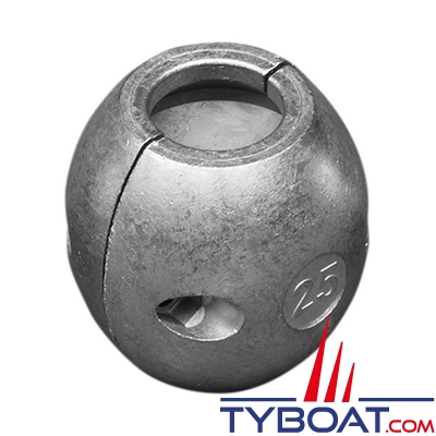 Anode noix d'arbre - livré avec vis - Ø int. 25mm Ø ext. 58mm ha. 56mm - Zinc