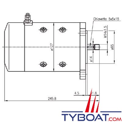 Moteur 12V 1500W pour guindeau Lofrans Falkon