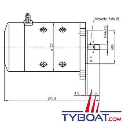 Moteur 24V 1500W pour guindeau Lofrans Falkon