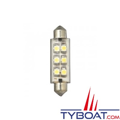 Navette LED 12V 12x42mm 6x0.5W (à l'unité)