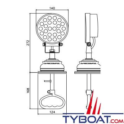 Francis - Projecteur commande intérieur LED M14 - 12/24 V 72 W