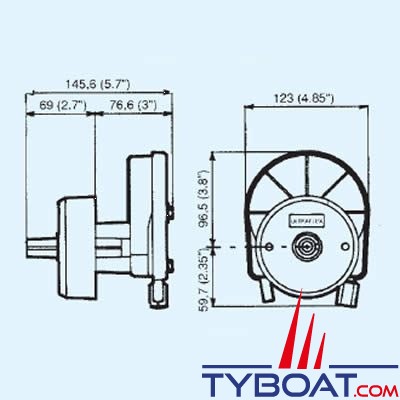 Ultraflex - Boîtier de direction mécanique T67W - cache blanc pour moteur hors-bord jusqu'à 55CV