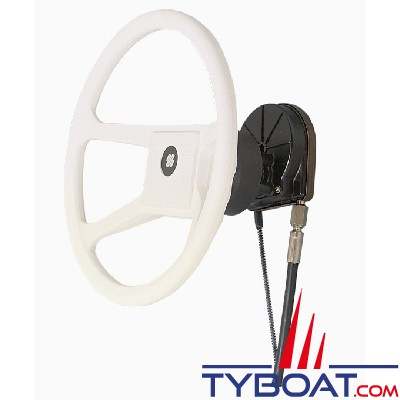 Ultraflex - Boîtier de direction mécanique T67W - cache blanc pour moteur hors-bord jusqu'à 55CV