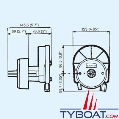 Ultraflex - Boîtier de direction mécanique T67 - cache noir pour moteur hors-bord jusqu'à 55CV