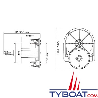 Ultraflex - Boitier de direction T85W - cache blanc pour moteur hors-bord jusqu'à 300CV