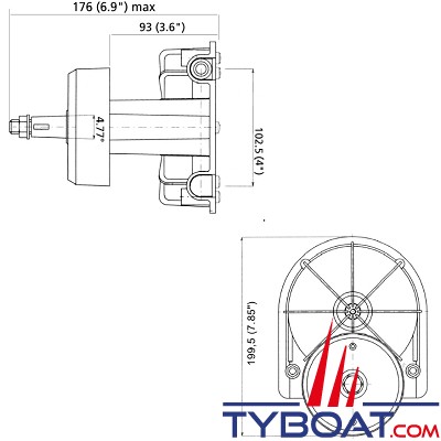 Ultraflex - Boitier de direction T85 - cache noir pour moteur hors-bord jusqu'à 300CV