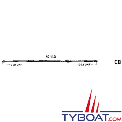 Ultraflex C8 - Câble de commande moteur type 33C - Longueur  1,52 m (5')